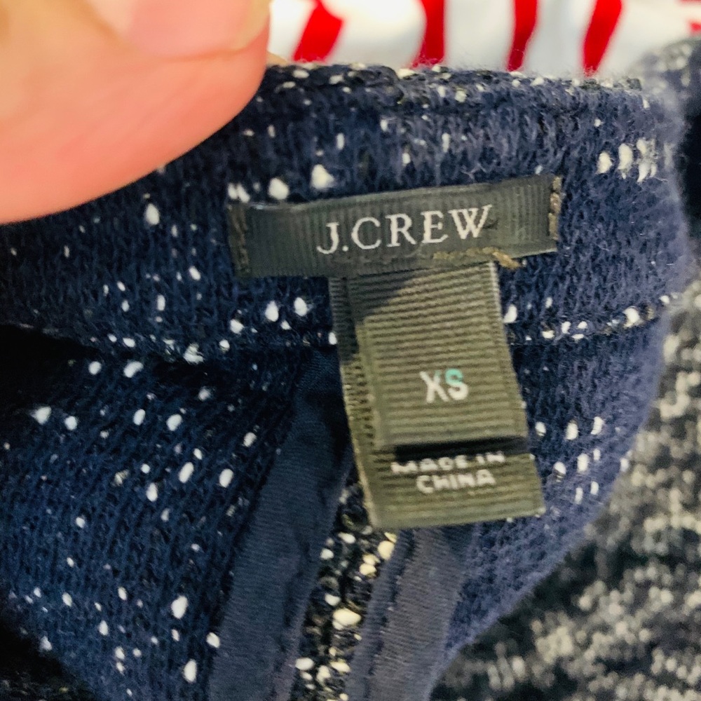 J. CREW Navy Boucle Zipper Jacket - Picture 4 of 4